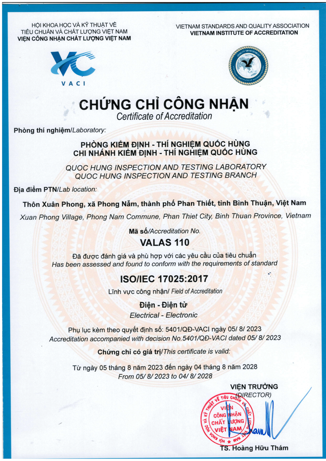 Kiểm định thí nghiệm phan thiết